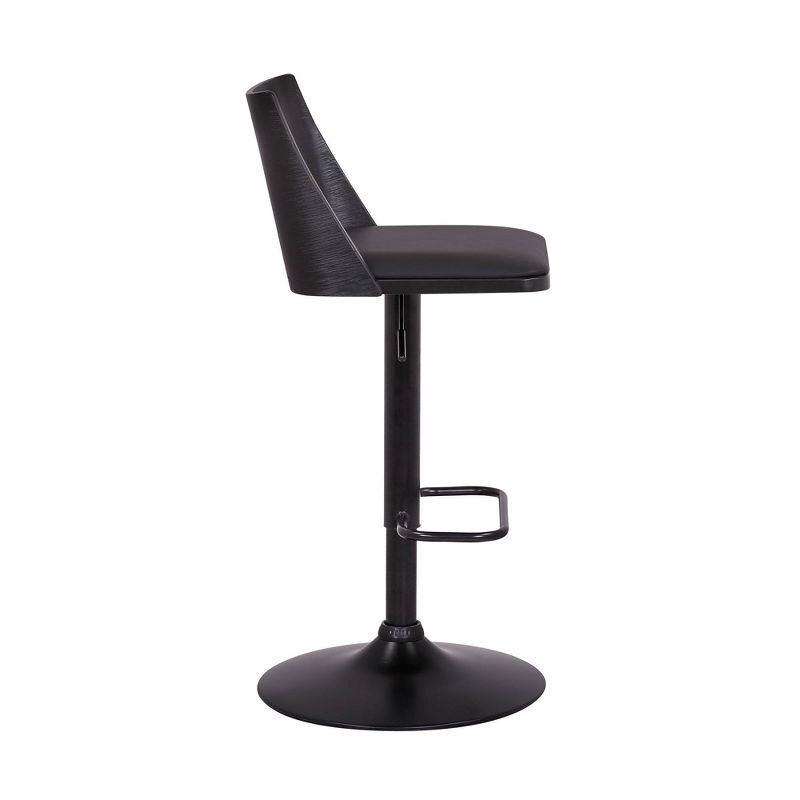 Milan Adjustable Swivel Faux Leather Metal Barstool - Armen Living