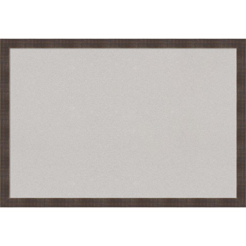 Whiskey Brown Rustic Wood Framed Grey Corkboard, 38 x 26 Inches