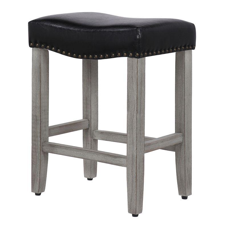 WestinTrends 24" Upholstered Saddle Seat Counter Stool (Set of 2)