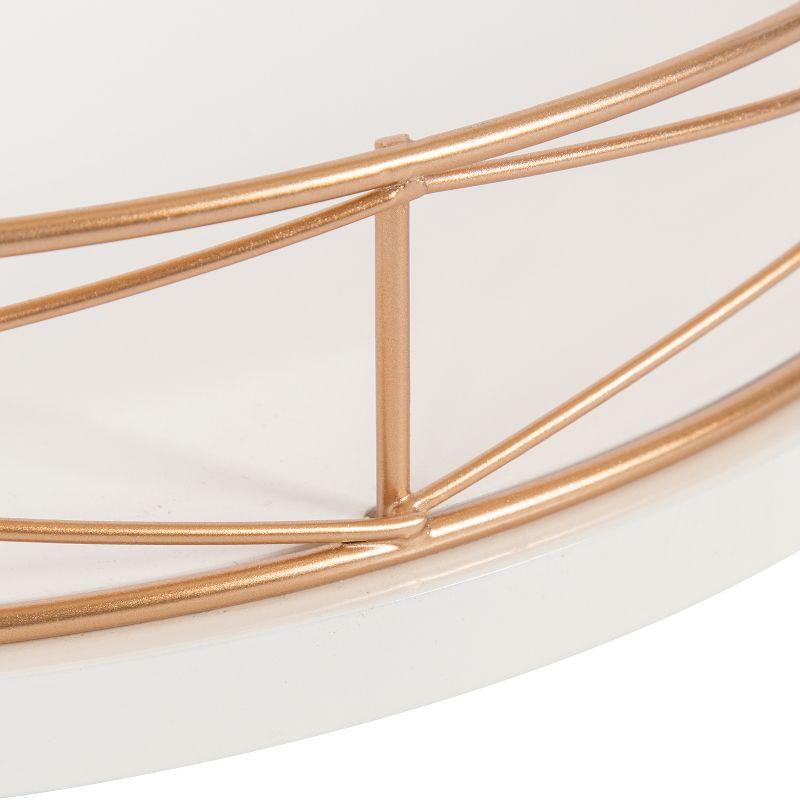 White and Rose Gold 14" Round MDF Tray with Metal Rim