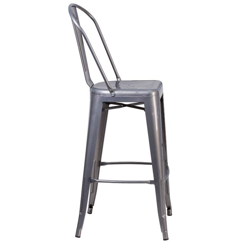 Flash Furniture 30'' High Clear Coated Indoor Barstool with Back