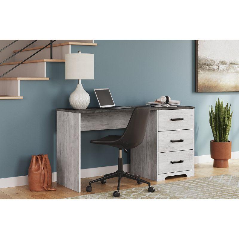 Signature Design by Ashley Shawburn 54" Farmhouse Home Office Desk, White/Charcoal Gray