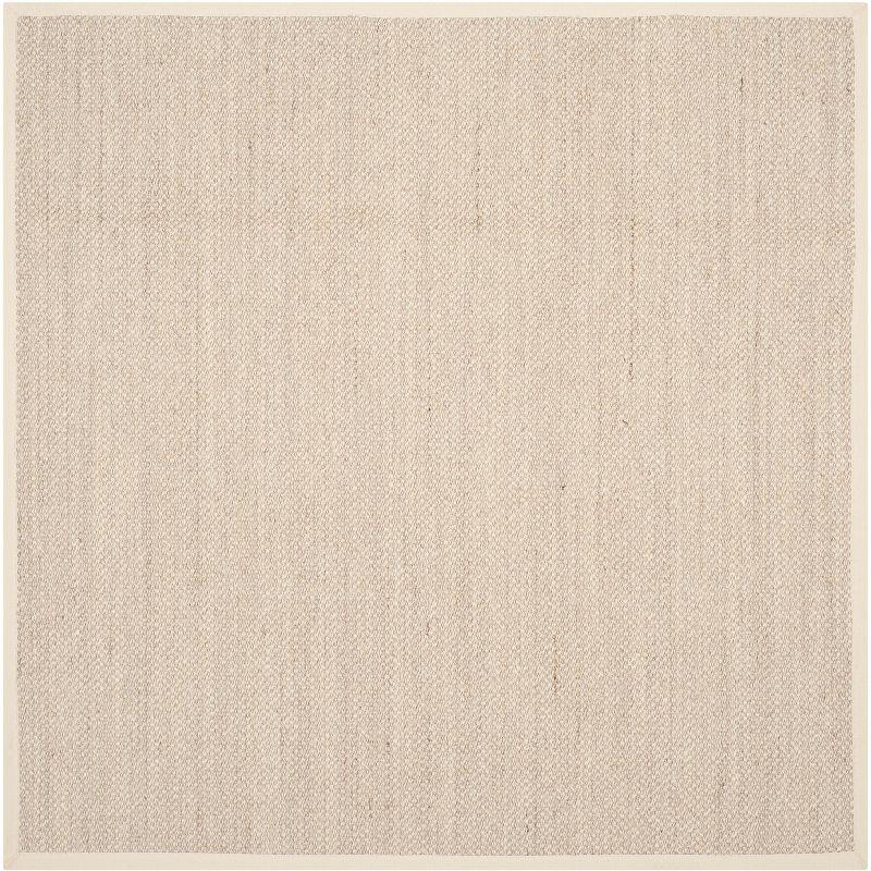 Marble Beige 3' x 3' Square Natural Fiber Area Rug