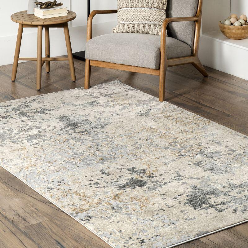 Nuloom Chastin Abstract 6 Square Indoor Area Rug for Living Room Bedroom Dining Room Kitchen, Beige/Grey