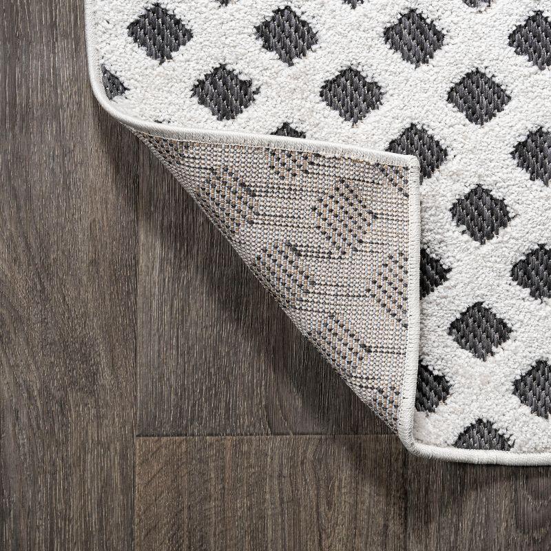 Rabat High-Low Pile Mini-Diamond Trellis Indoor/Outdoor Area Rug - JONATHAN Y