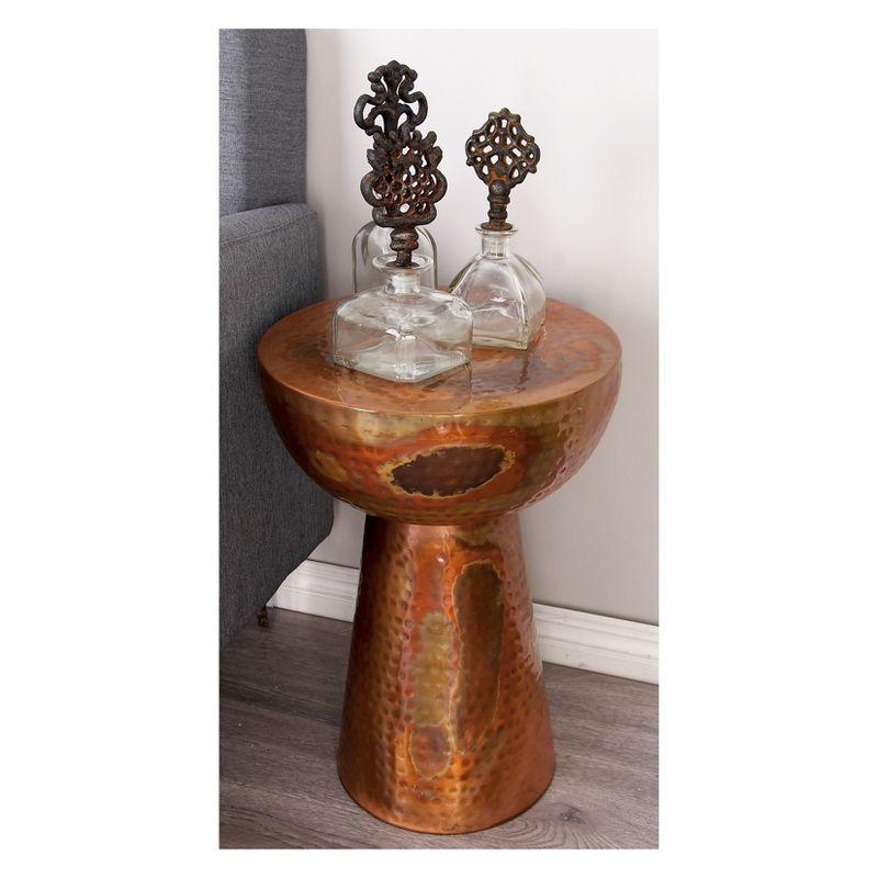 Ivy Bronx Dolina Metal Handmade Side End Accent Table with Hammered Design