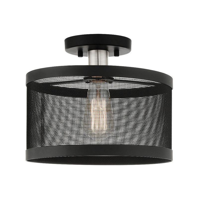 Livex Lighting Industro 1 - Light Semi-Flush Mount in  Black/Brushed Nickel