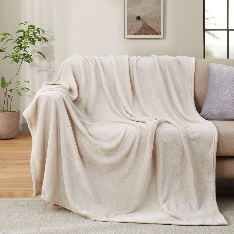 Peace Nest Lightweight Plush Fuzzy Flannel Blanket, Rversible Soft Throw Blanket