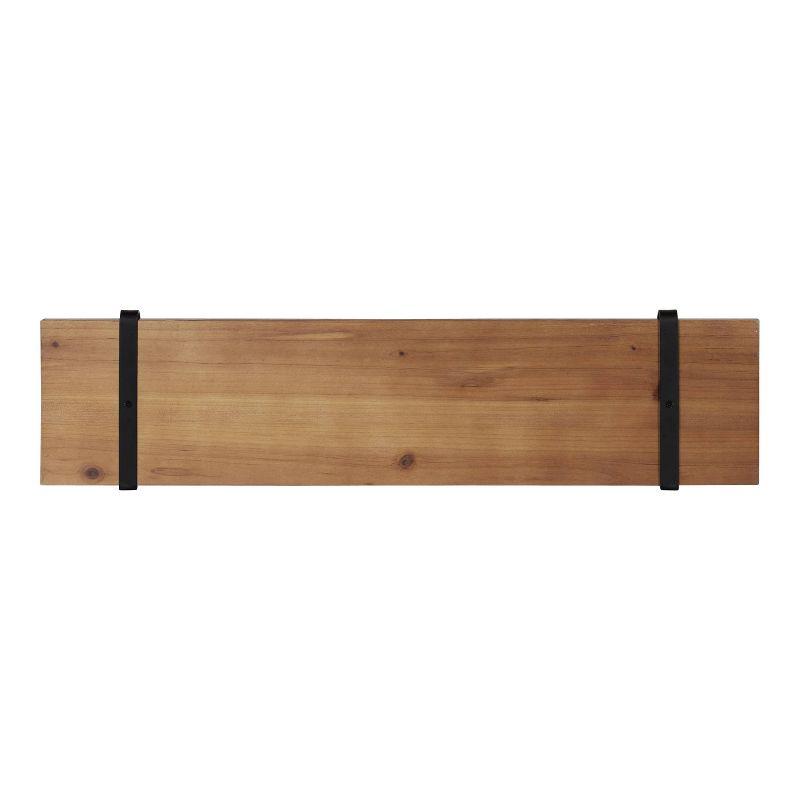 Kate & Laurel All Things Decor 27" x 8.3" 2pc Solomon Wooden Shelf Set Brown/Black: Metal Frame, No Assembly Required