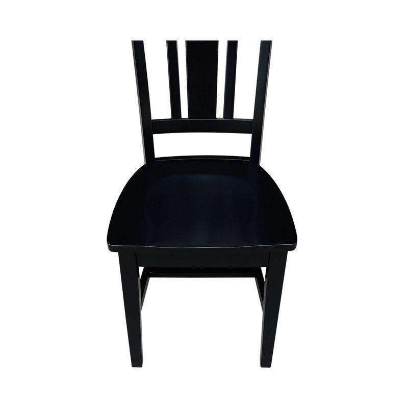 International Concepts Set of 2 San Remo Splatback Chairs Jet Black: Rubberwood Frame, Armless Design