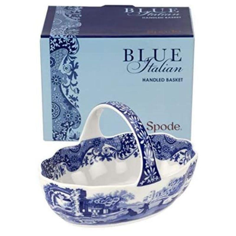 Spode Blue Italian Handled Basket