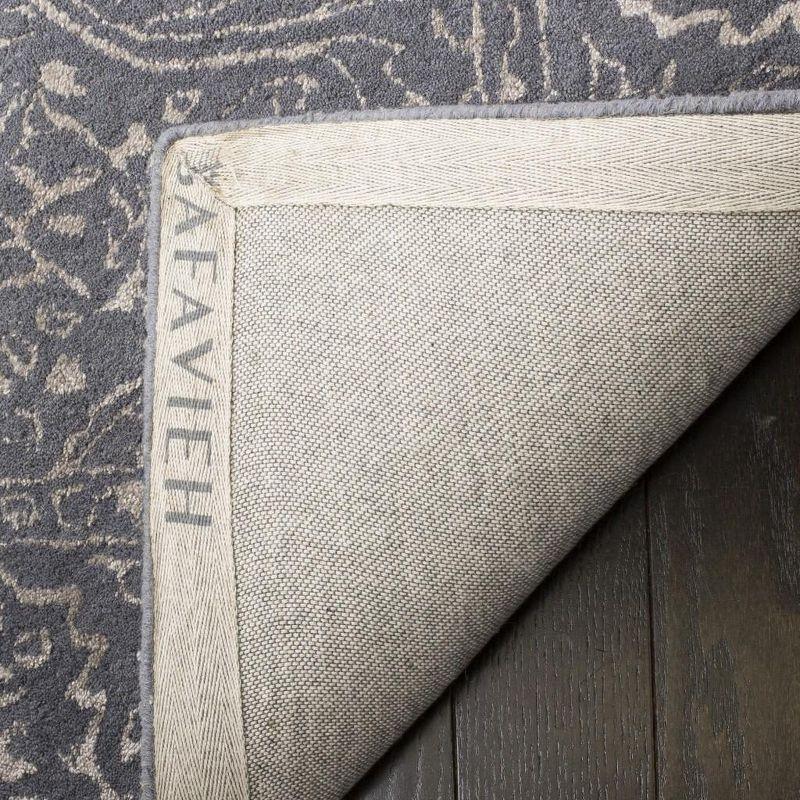 Elegant Traditions Hand-Tufted Wool Square Rug in Steel Blue