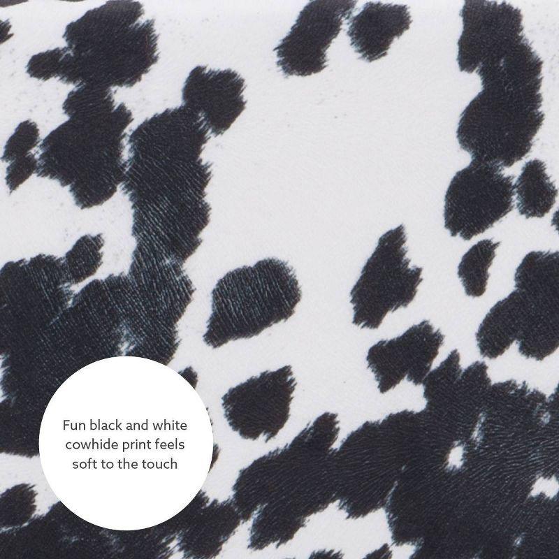 Linon Corey Black Cow Print Upholstery Counter Height Barstool Black/White: Farmhouse Style, Wood Frame, Footrest