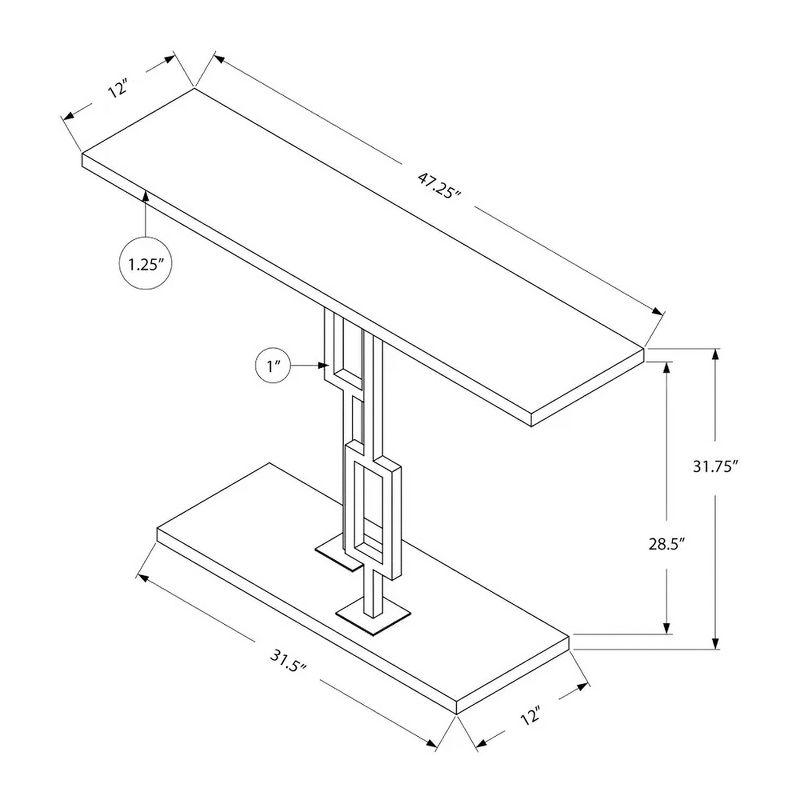 Glossy White Geometric Metal Base 47'' Console Table