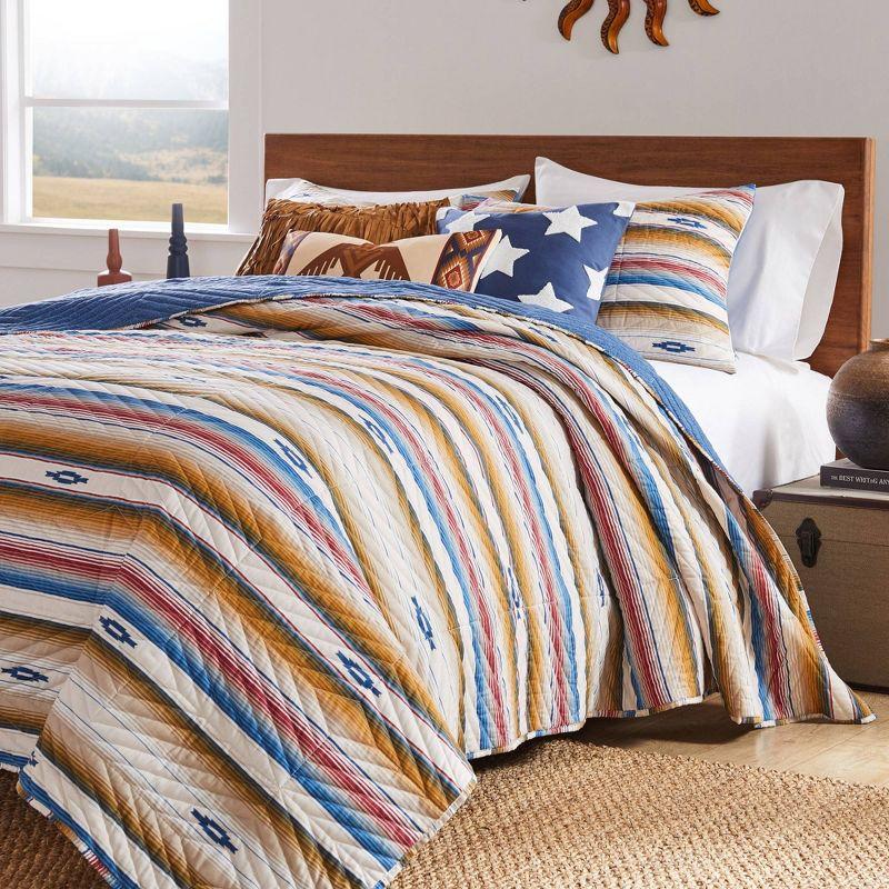 Greenland Home Fashions Painted Desert Sapphire Quilt Bedding Set