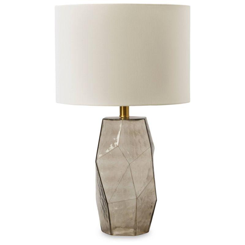 Signature Design by Ashley Taylow Table Lamp Gray/Gold: Contemporary Geometric Design, 3-Way Switch, UL Listed