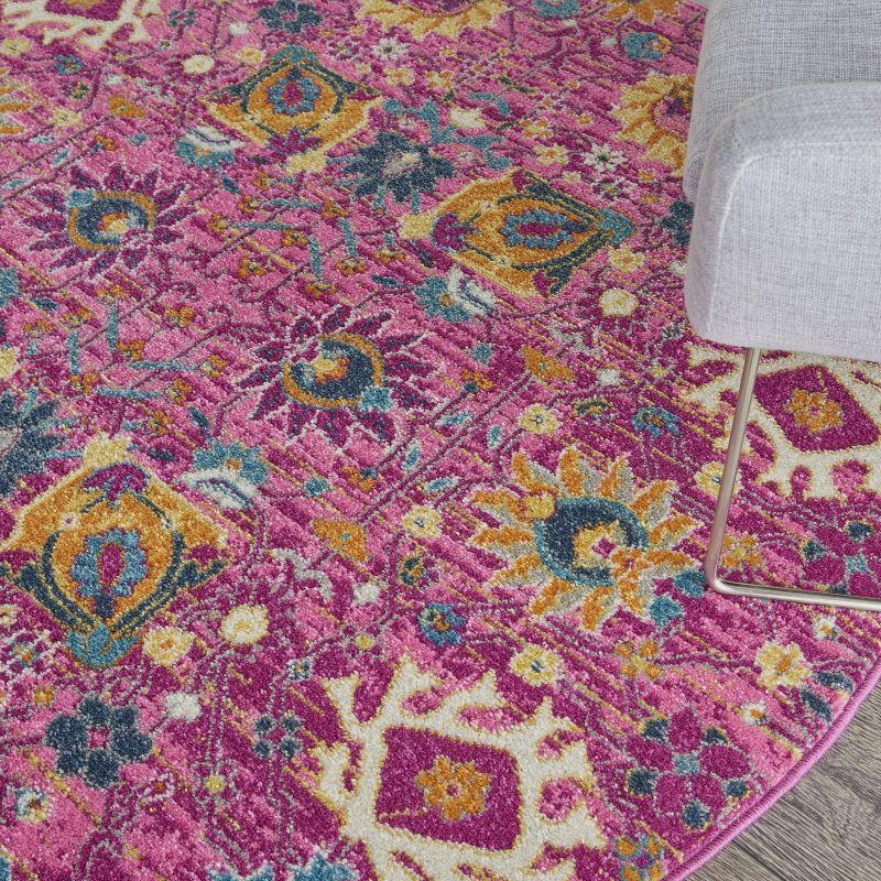 Nourison Passion Bohemian Indoor Rug Fuchsia 5' x Round