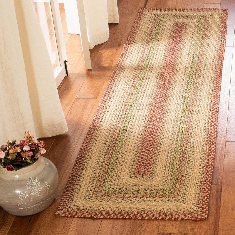 Ivory Braided Synthetic 27'' Easy Care Reversible Runner Rug