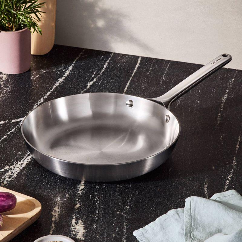 10.5" Stainless Steel Non-Stick Fry Pan with Ceramic Coating