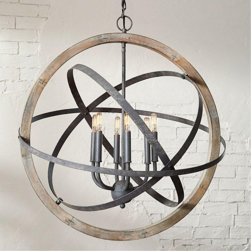 Capital Lighting Bluffton 6 - Light Pendant in  Iron/Wood