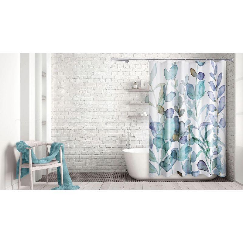 Botanical Shower Curtain - Allure Home Creations: Polyester Fabric, Machine Washable, Buttonhole Top