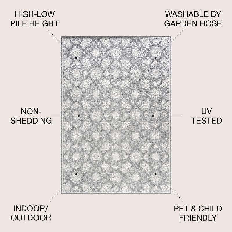 Circus Medallion High-Low Indoor/Outdoor Rug Area Rug - JONATHAN Y