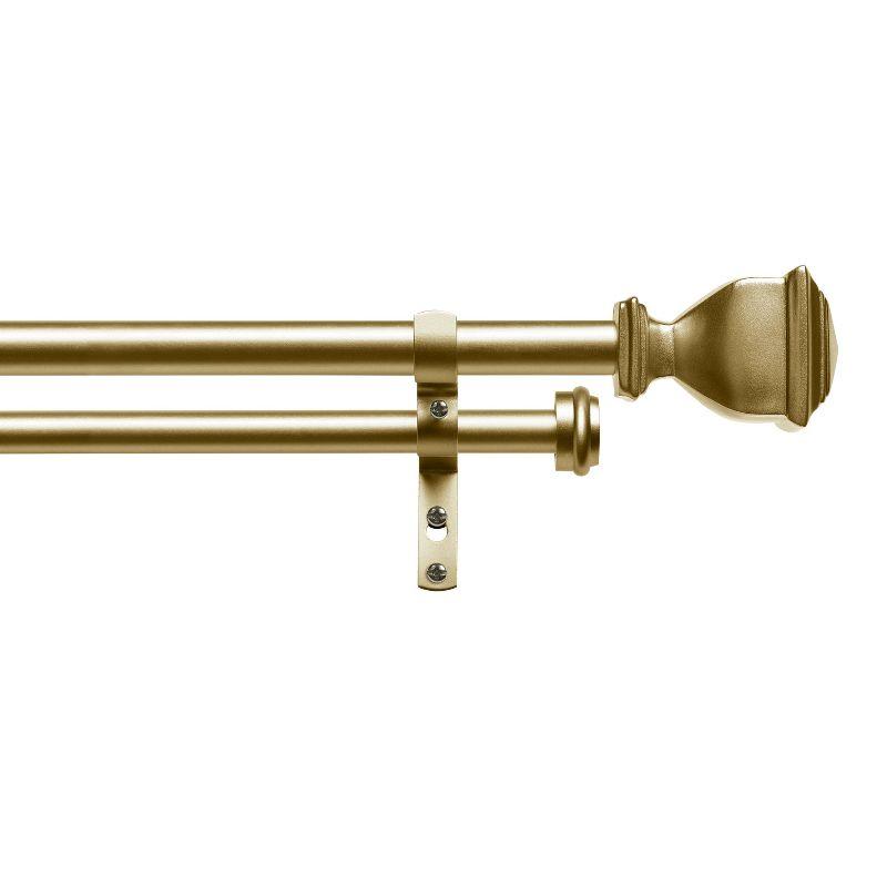 Exclusive Home Napoleon Double Curtain Rod and Finial Set, Adjustable