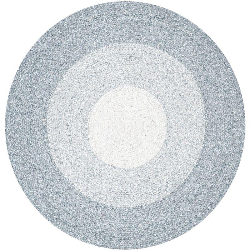 Braided BRD802 Hand Woven Area Rug - Grey/Ivory - 4' round - Safavieh.