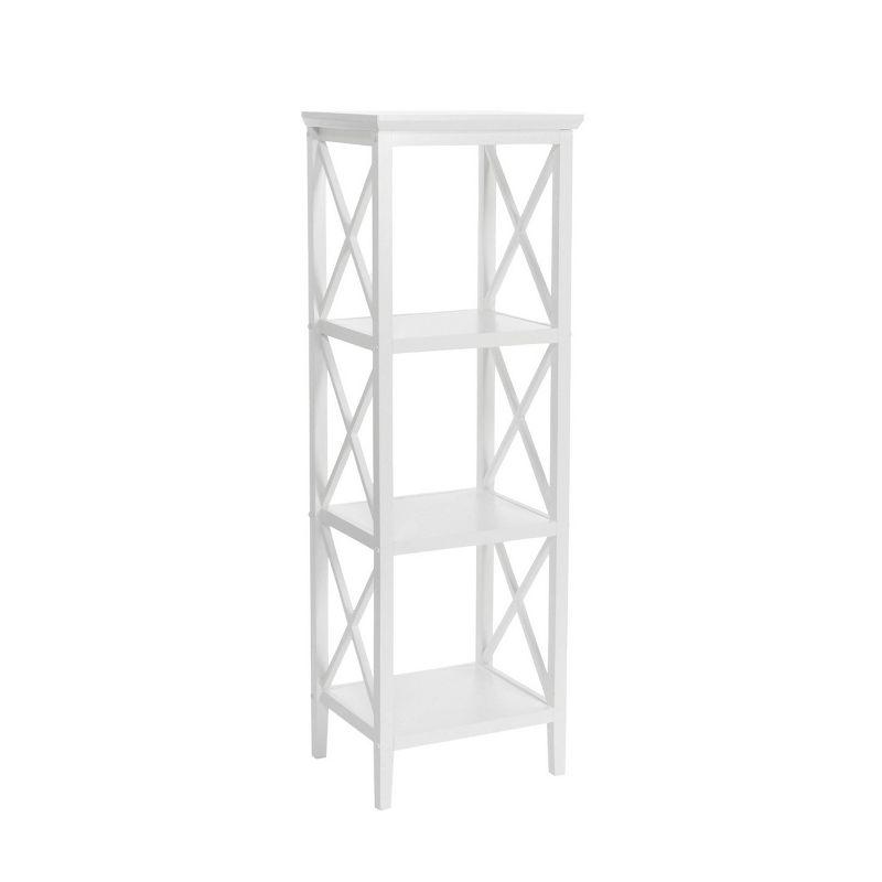 Adjustable White 63" Contemporary Storage Tower