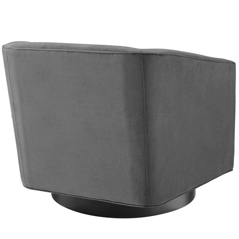 Set of 2 Twist Swivel Chairs Performance Velvet Gray - Modway