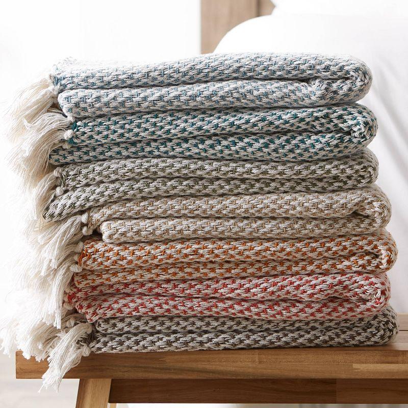 50"x60" Woven Throw Blanket Pumpkin Spice - Design Imports: Lightweight, Machine Washable