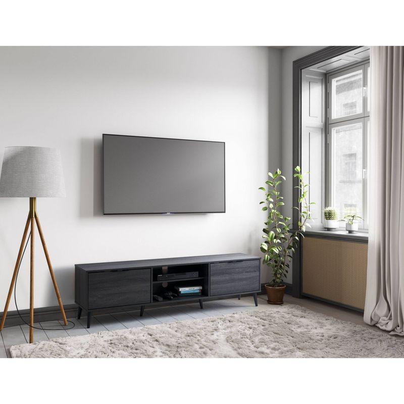 Cole TV Stand for TVs up to 85" with Open Shelves and Doors - CorLiving