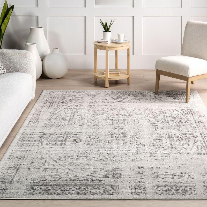 Nuloom Arlena Medallion 10x13 Indoor Area Rug for Living Room Bedroom Dining Room Kitchen, Grey/Ivory