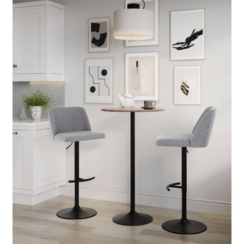 Swivel Upholstered Adjustable Height Counter Stool with Metal Frame