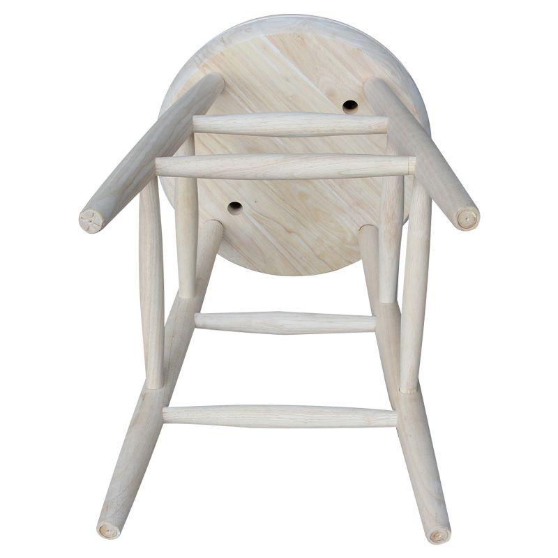 24-Inch Unfinished Swivel Solid Wood Counter Stool