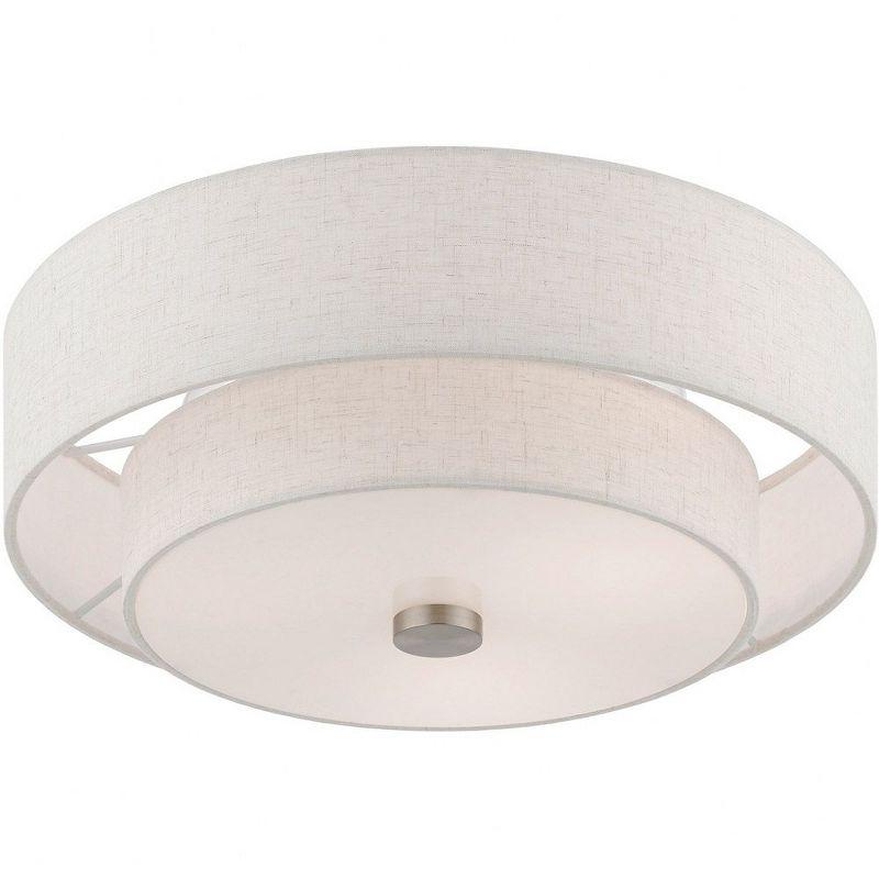 Livex Lighting Meridian 3 - Light Semi-Flush Mount in  Brushed Nickel