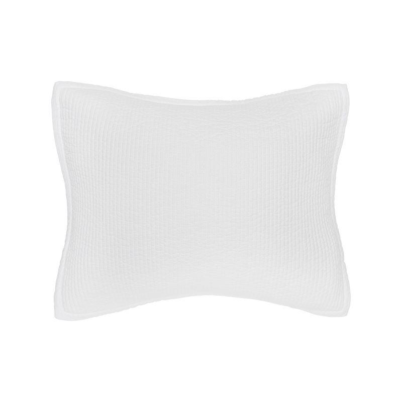 Bennett White Cotton Standard Sham with Woven Texture