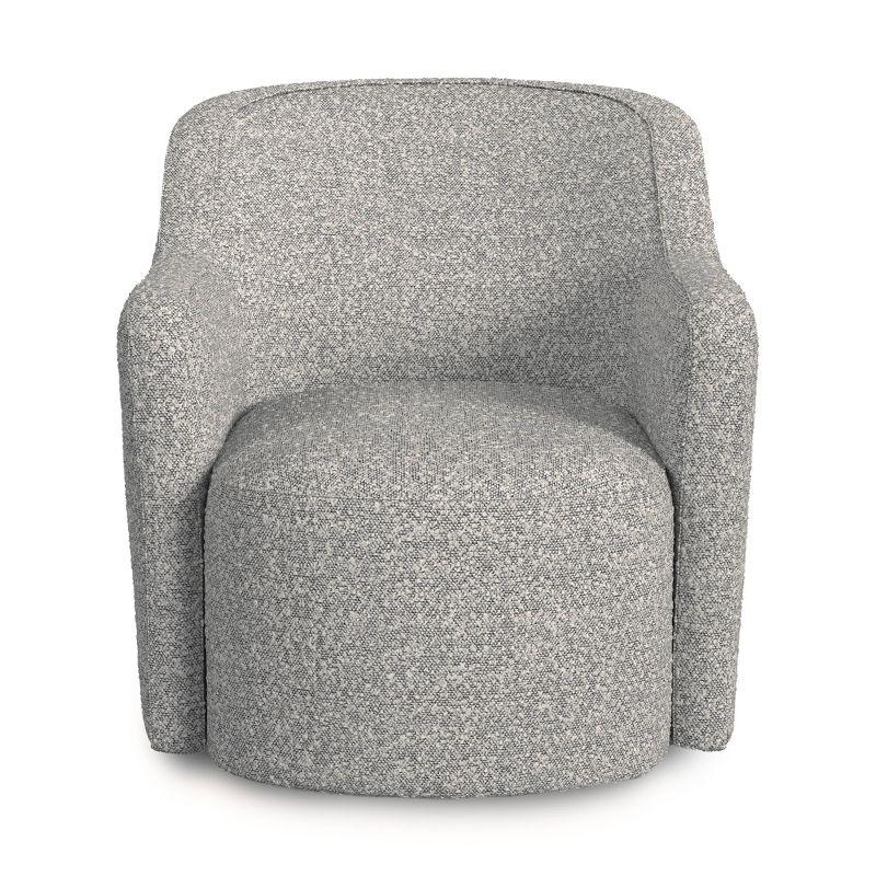 HomePop Upholstered Swivel Accent Chair White/Gray Boucle