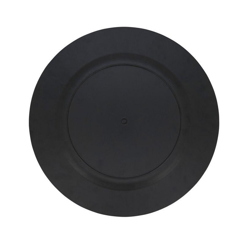 Classic Black Round Plastic Charger Plates Set of 4