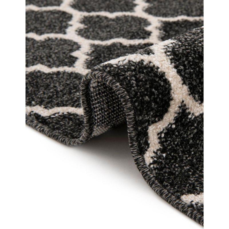 Unique Loom Trellis Collection Area Rug - Philadelphia (6' 1" x 9' Rectangle Black/Beige)