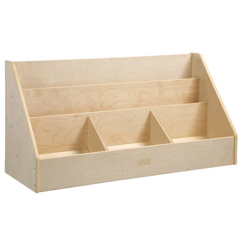 Natural Birch 5-Compartment Kids Book Display Shelf