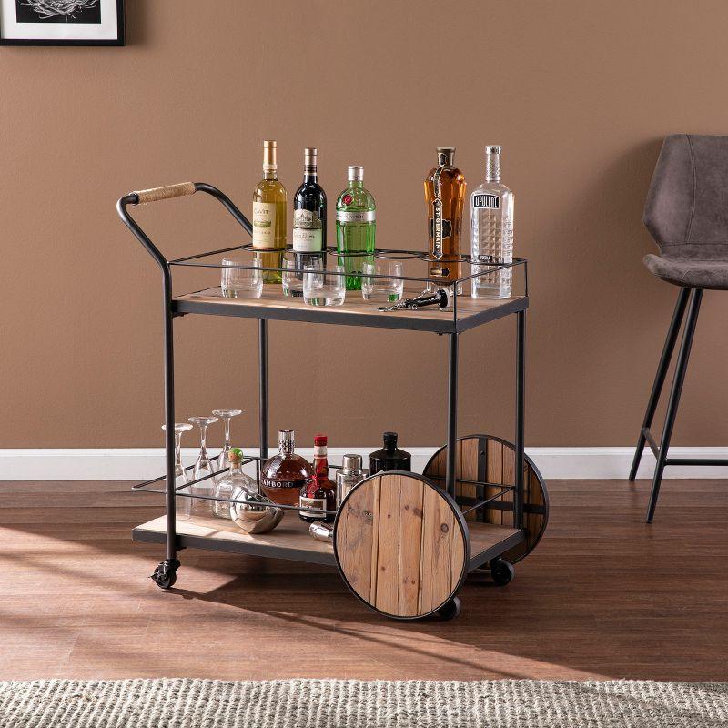 Pemton Reclaimed Wood Bar Cart - Natural - SEI