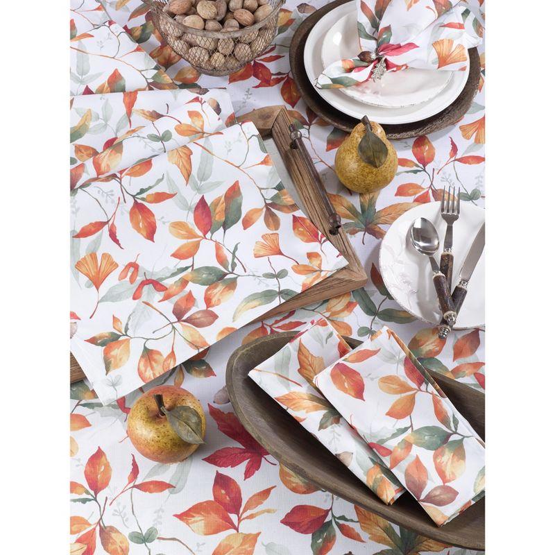 Saro Lifestyle Fall Leaf Patterned Poly Table Runner