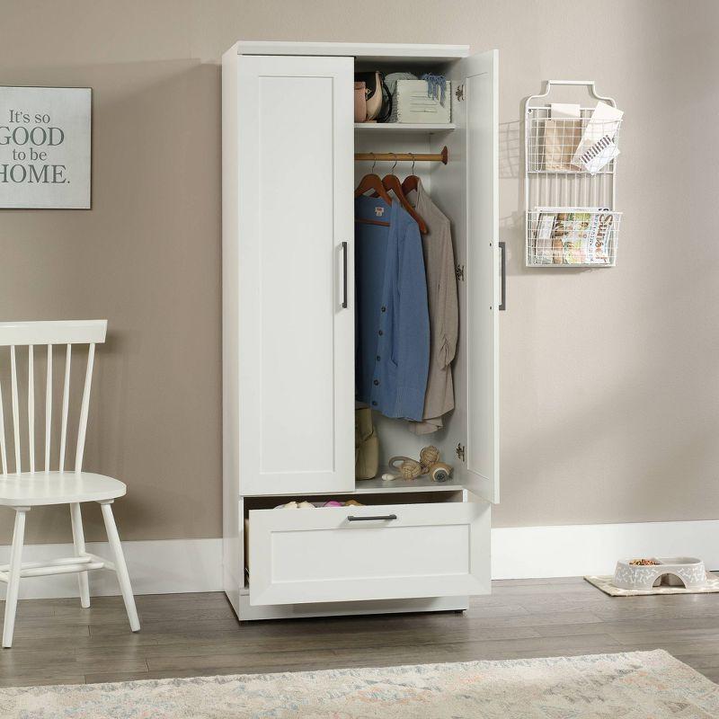 Homeplus Wardrobe Soft White - Sauder: MDF Construction, 2-Door Armoire Dresser with Drawers & Metal Hardware