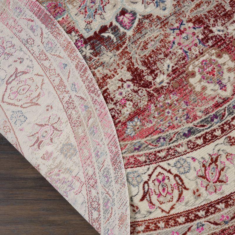 Nourison Vintage Kashan VKA01 Burgundy/Ivory/Blue Indoor Area Rug - 6' x ROUND