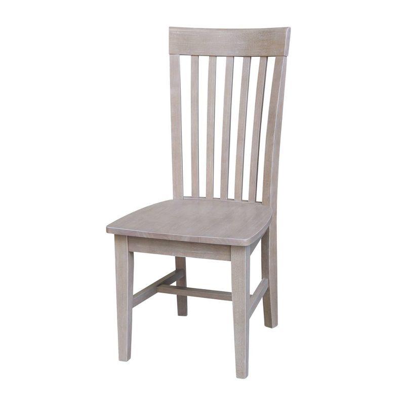 Eco-Friendly Solid Parawood High Slat Side Chair in Washed Gray Taupe