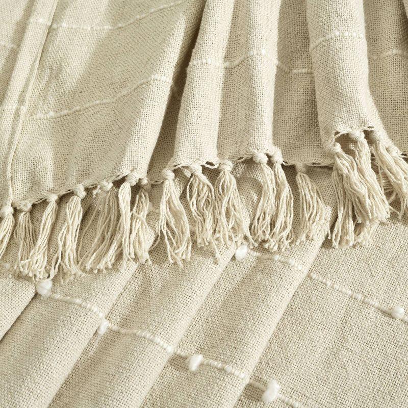 50"x60" Boho Tufted Cotton Woven Tassel Throw Blanket with Fringes - Lush Décor