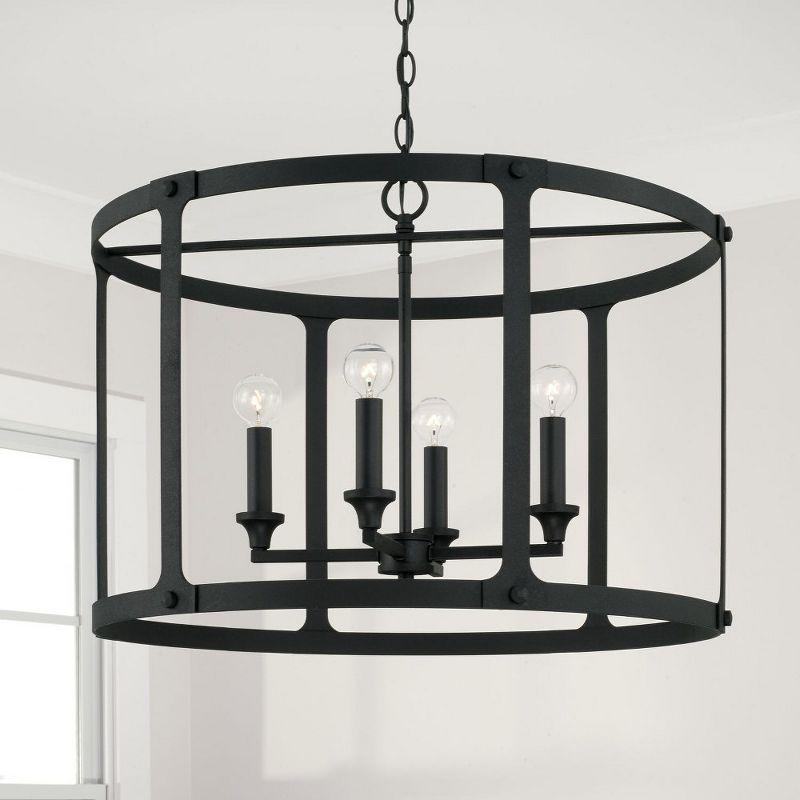 4 - Light Black Iron Lantern Pendant