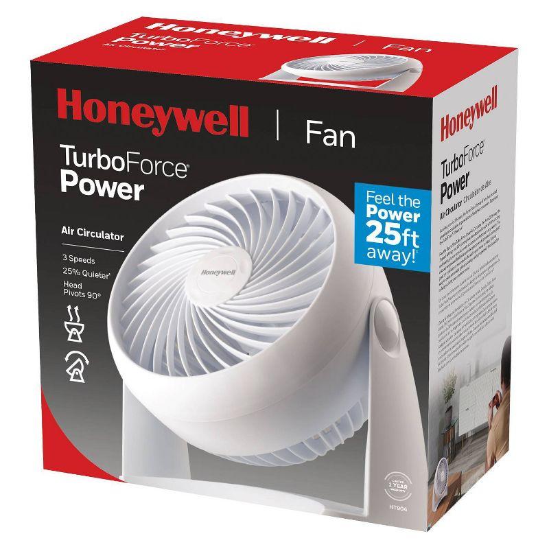 Honeywell TurboForce Table Air Circulator Fan White HT904: Portable Desk Fan, Quiet Operation, Adjustable Tilt, 3 Speeds