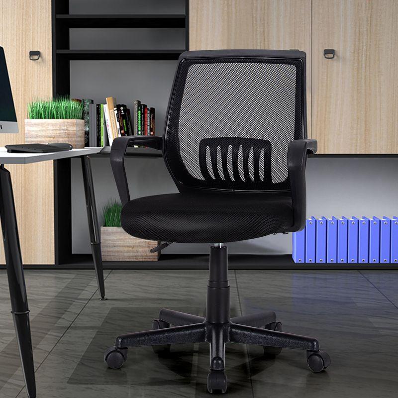 Costway Mid-Back Mesh Chair Height Adjustable Executive Chair w/ Lumbar Support